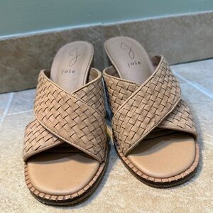 Woven heeled sandals